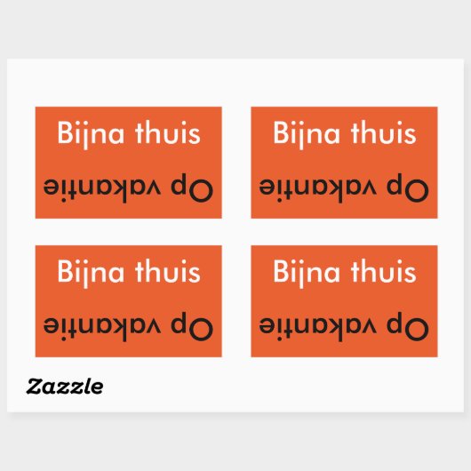 Vakantie/Thuis Koffer sticker (Blatt)