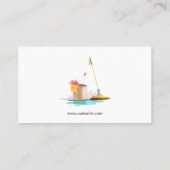 Vakuen und Staubsauger | Sauberes Maid-Logo Visitenkarte (Rückseite)