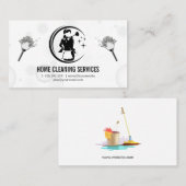 Vakuen und Staubsauger | Sauberes Maid-Logo Visitenkarte (Vorne/Hinten)