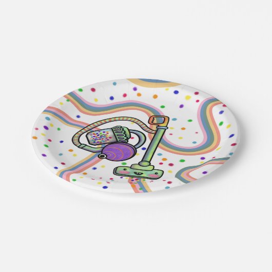 Vakuum-Party-Teller, 7" Rundpapierplatte Pappteller (Schrägansicht)