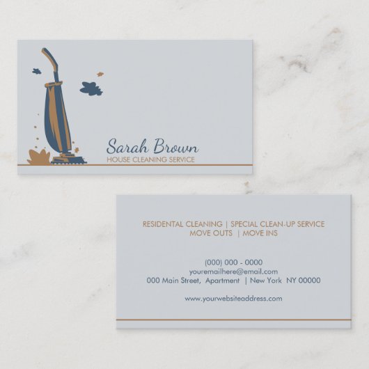 Vakuumreiniger Magd Janitorial Reinigung pro Visitenkarte (Vorne/Hinten)