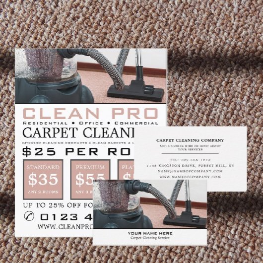 Vakuumreiniger, Teppichreiniger, Reinigungsservice Flyer