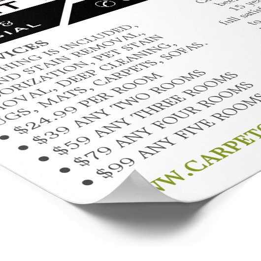 Vakuumreiniger, Teppichreiniger, Reinigungsservice Poster (Ecke)