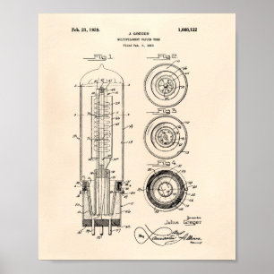 Vakuumröhre 1928 Patent Art Old Peper Poster