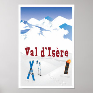Val d’Isere, die französischen Alpen, Skiposter Poster