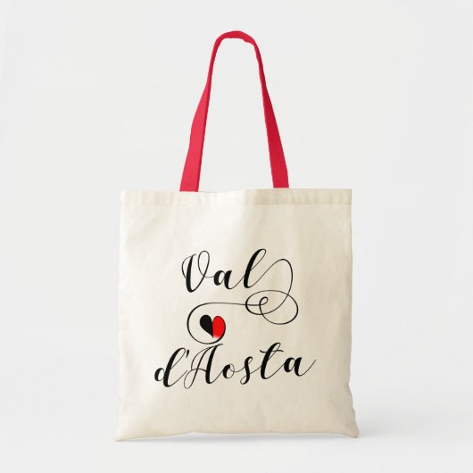 Val d'Aosta Flag Herz, Italien, Aostatal Tasche B (Vorne)