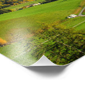 Val di Funes Tal mit Herbstblättern drucken Fotodruck (Ecke)