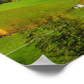 Val di Funes Tal mit Herbstblättern Poster (Ecke)