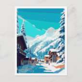 Val Disere France Art Vintage Reise Postkarte (Vorderseite)