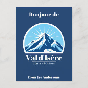 Val d'Isère Frankreich Savoie Blaue Postkarte