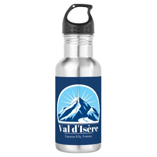 Val d'Isère Frankreich Savoie Skiurlaub Flasche Edelstahlflasche (Vorderseite)