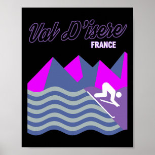 Val D'isere Französische Alpen Frankreich Skigebie Poster