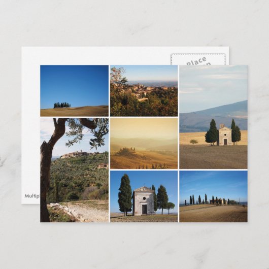 Val d'Orcia - Collage Postkarte (Vorne/Hinten)