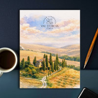 Val d'Orcia, Italien | Toskana-Landschaft in Aquar