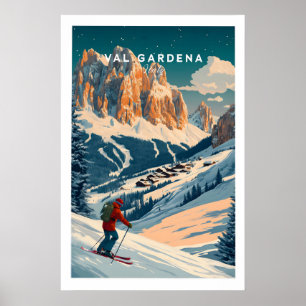 Val Gardena Ski-Plakat - Italien 1 Poster