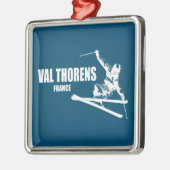 Val Thorens France Skier Ornament Aus Metall (Links)