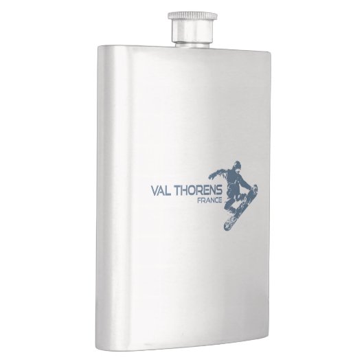 Val Thorens France Snowboarder Flachmann (Rechts)