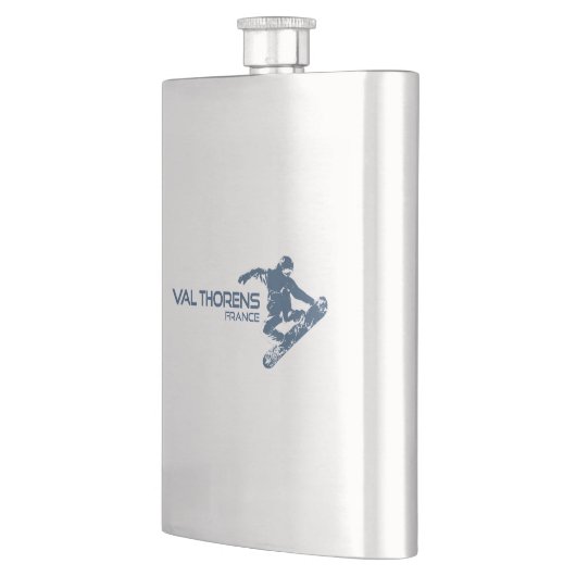 Val Thorens France Snowboarder Flachmann (Links)