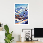 Val Thorens Frankreich Ski Plakat 1 (Heimbüro)