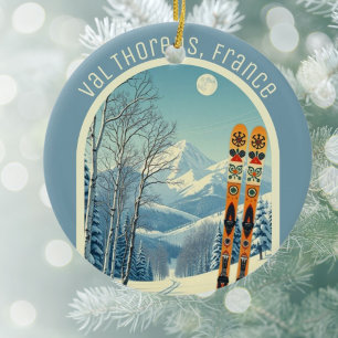 Val Thorens Frankreich Ski-Souvenir Keramik Ornament