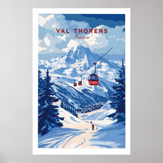 Val Thorens Ski Kunst Druck 1 Poster (Vorne)