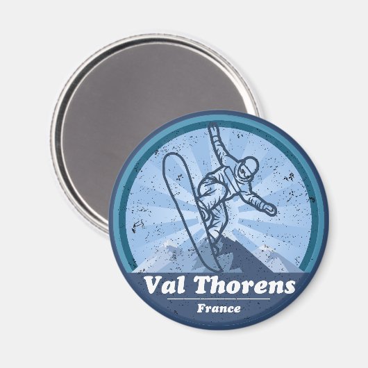 Val Thorens Skistation - Snowboard Magnet (Vorderseite/Rückseite)