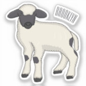 Valais Blacknose sheep cartoon illustration Aufkleber (Vorderseite)