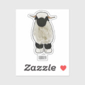 Valais Blacknose sheep cartoon illustration Aufkleber (Blatt)
