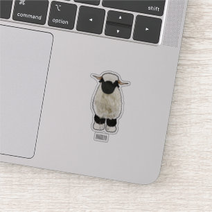 Valais Blacknose sheep cartoon illustration Aufkleber