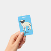 Valais Blacknose sheep cartoon illustration Ausweis (Handheld)