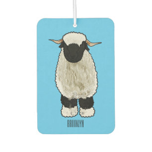 Valais Blacknose sheep cartoon illustration Autolufterfrischer