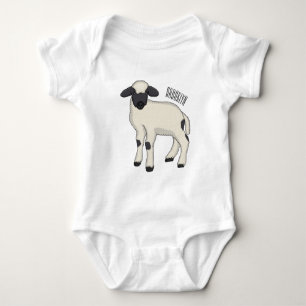 Valais Blacknose sheep cartoon illustration Baby Strampler