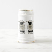 Valais Blacknose sheep cartoon illustration Bierglas (Mittel)