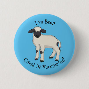 Valais Blacknose sheep cartoon illustration Button