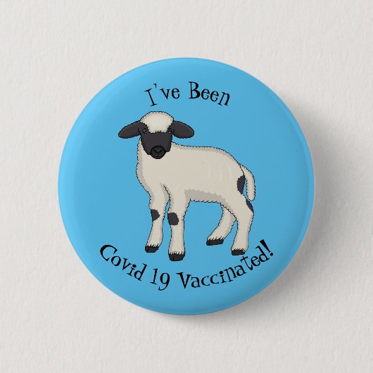 Valais Blacknose sheep cartoon illustration Button (Vorderseite)