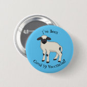 Valais Blacknose sheep cartoon illustration Button (Vorne & Hinten)