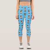 Valais Blacknose sheep cartoon illustration Capri Leggings (Vorderseite)