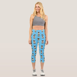 Valais Blacknose sheep cartoon illustration Capri Leggings