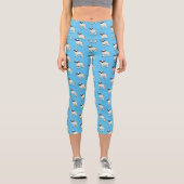 Valais Blacknose sheep cartoon illustration Capri Leggings (Vorderseite)