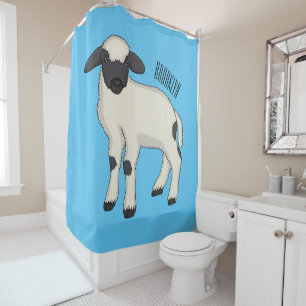 Valais Blacknose sheep cartoon illustration Duschvorhang
