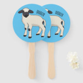 Valais Blacknose sheep cartoon illustration Fächer (Vorne und Hinten)