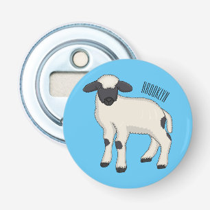 Valais Blacknose sheep cartoon illustration Flaschenöffner