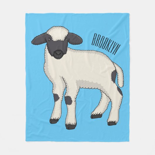 Valais Blacknose sheep cartoon illustration Fleecedecke (Vorderseite)