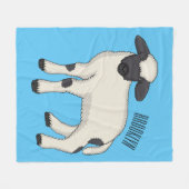Valais Blacknose sheep cartoon illustration Fleecedecke (Vorderseite (Horizontal))