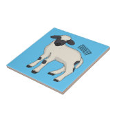 Valais Blacknose sheep cartoon illustration Fliese (Seite)