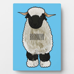 Valais Blacknose sheep cartoon illustration Fotoplatte