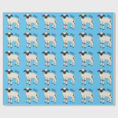 Valais Blacknose sheep cartoon illustration Geschenkpapier (Flach)