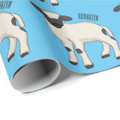 Valais Blacknose sheep cartoon illustration Geschenkpapier (Rolleneckpunkt)