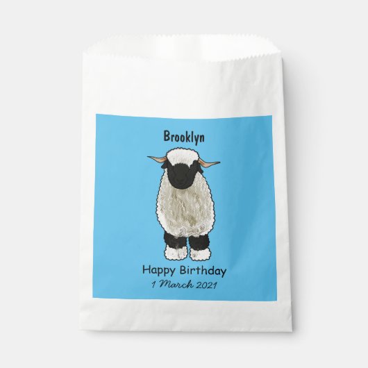 Valais Blacknose sheep cartoon illustration Geschenktütchen (Vorderseite)