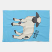 Valais Blacknose sheep cartoon illustration Geschirrtuch (Horizontal)